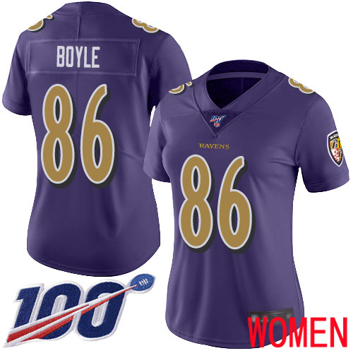 Baltimore Ravens Limited Purple Women Nick Boyle Jersey NFL Football 86 100th Season Rush Vapor Untouchable